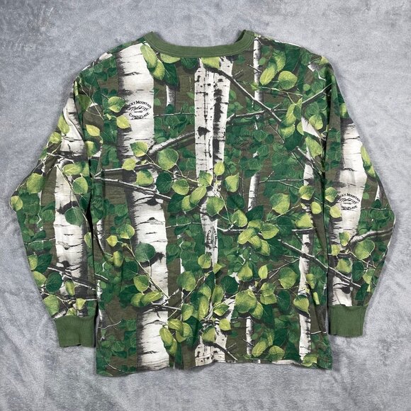 Vintage Rocky Mountain Camouflage Long Sleeve Shirt Large 100% Cotton Made USA - Picture 7 of 7